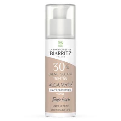 Cr&egrave;me solaire visage teint&eacute;e SPF30 - Ivoire - LABORATOIRES DE BIARRITZ