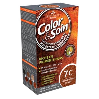 LES 3 CH&Ecirc;NES Color&soin n&deg;7C blond terre cuivr&eacute;