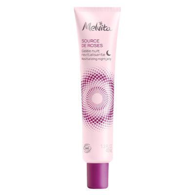 Soin Visage Source De Roses Gel&eacute;e Nuit Revitalisante Bio Melvita - Le Tube De 40ml