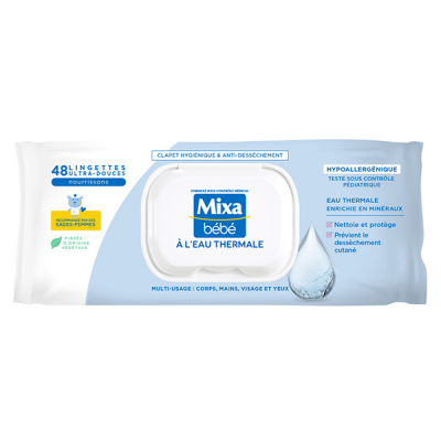 Mixa Lingettes B&eacute;b&eacute; &agrave; l'eau Thermale x48 