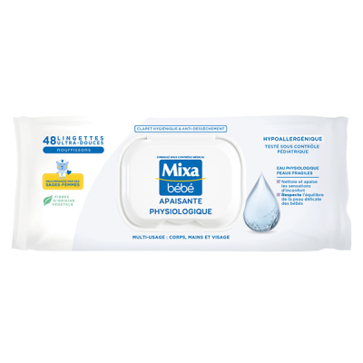 Mixa Lingettes B&eacute;b&eacute; Apaisantes Physiologiques x48 