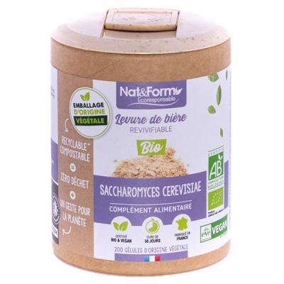 NAT&FORM Ecoresponsable - Levure de bi&egrave;re bio revivifiable 200 g&eacute;lules
