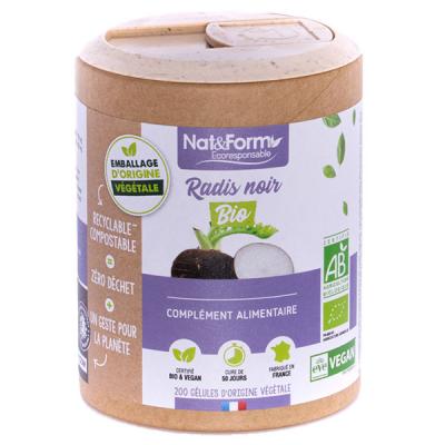 Radis noir 200 g&eacute;lules v&eacute;g&eacute;tales gamme &eacute;coresponsable nat et form bio