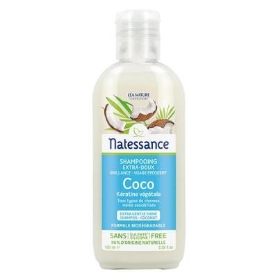 Natessance Shampooing Extra-Doux Coco et K&eacute;ratine V&eacute;g&eacute;tale, 100ml