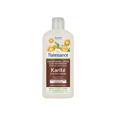 Natessance Shampooing Cr&egrave;me Karit&eacute; et K&eacute;ratine V&eacute;g&eacute;tale, 250ml
