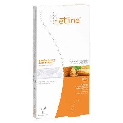 Netline Bandes D&eacute;pilatoires Hypoallerg&eacute;niques Corps L 38/40, 250 ml