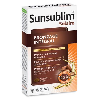 Nutreov Sunsublim Bronzage Int&eacute;gral 30 Capsules - Bo&icirc;te 30 capsules