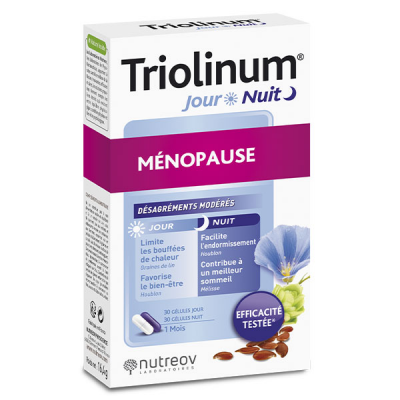 Nutreov Triolinum Jour & Nuit M&eacute;nopause 60 G&eacute;lules - Bo&icirc;te 60 g&eacute;lules