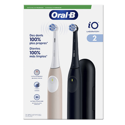 Oral-B iO2 Pack Duo Brosse &agrave; Dents &Eacute;lectrique Noire et Rose