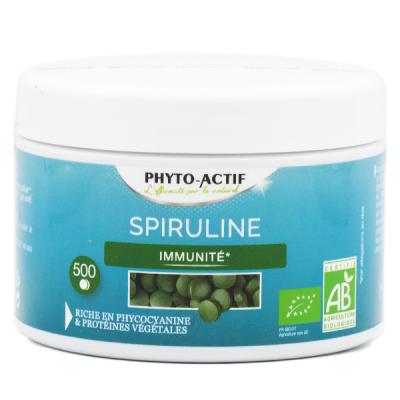 Spiruline bio 100% naturelle Immunit&eacute; Fatigue 500 Phyto-Actif