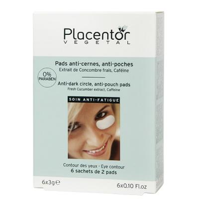 Placentor vegetal Pads Anti-Cernes et Anti-Poches, 6 Sachets de 2 Pads