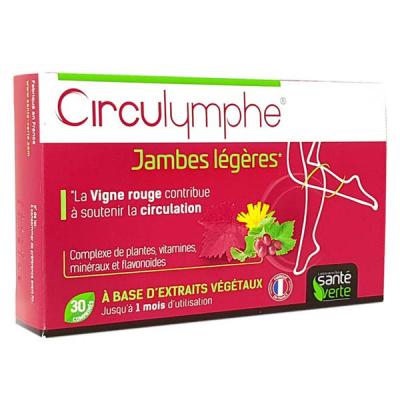 Sant&eacute; Verte Circulymphe Jambes L&eacute;g&egrave;res Cps 30U - Bo&icirc;te 30 Comprim&eacute;s