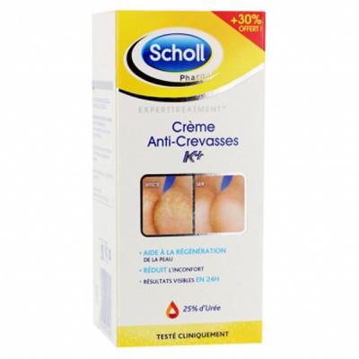 Scholl Cr&egrave;me Anti-Crevasses K+ 120 ml - Tube 120 ml