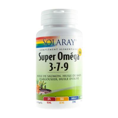 Solaray Super Om&eacute;ga 3-7-9 60 Capsules - Bo&icirc;te 60 softgels