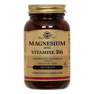 Solgar Magn&eacute;sium et B6 100 comprim&eacute;s