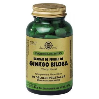 Solgar Sfp Ginkgo Biloba G&eacute;lules V&eacute;g&eacute;tales - Flacon 60 g&eacute;lules