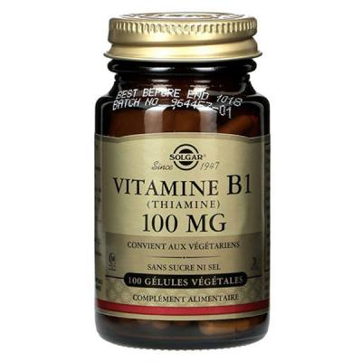 Solgar Vitamine B1 (Thiamine) 100mg 100 g&eacute;lules V&eacute;g&eacute;tales