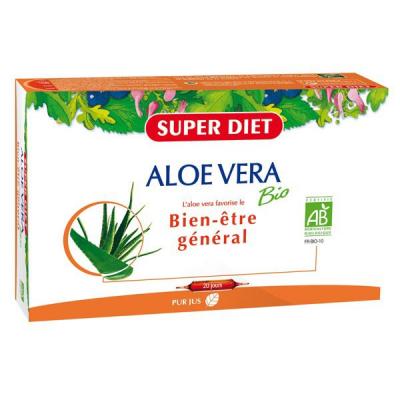 SuperDiet Pur Jus d'Aloe vera 20 ampoules de 15ml soit 300ml