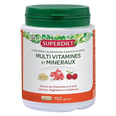 Superdiet Multivitamines et Min&eacute;raux - 150 G&eacute;lules - Pot 150 g&eacute;lules