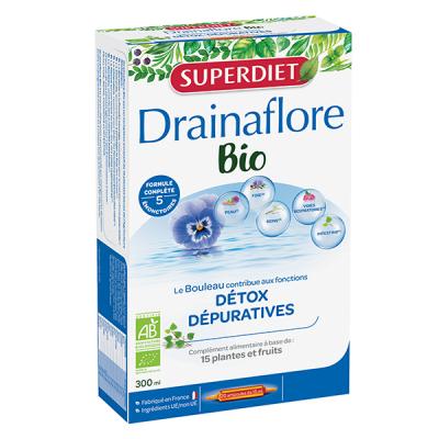 Drainaflore bio 20 ampoules de Super Diet