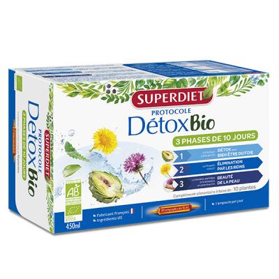 SUPERDIET Protocole d&eacute;tox 3 phases de 10 jours 30 ampoules de 15ml