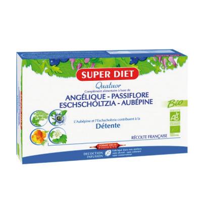 Superdiet Quatuor Passiflore Sommeil Paisible Bio 20 ampoules