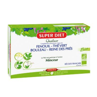 Super Diet Quatuor Th&eacute; Vert Minceur Bio 20 ampoules de 15ml