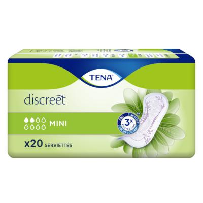 Serviettes Hygi&eacute;niques Discreet Mini Tena - Le Paquet De 20