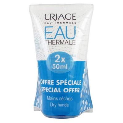 Uriage CREME MAINS - Cr&egrave;me d'Eau Mains S&egrave;ches lot de 2 tubes, 2x50ml