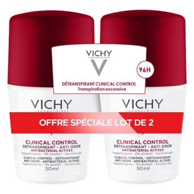 Vichy CLINICAL CONTROL - D&eacute;odorant Roll-On D&eacute;transpirant 96h, 2x50ml