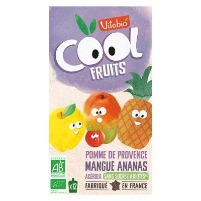 VITABIO Pack Famille Cool Fruits Pomme Mangue Ananas - 12x90g