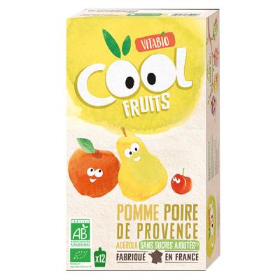 VITABIO Pack Famille Cool Fruits Pomme Poire Williams Ac&eacute;rola - 12x90g