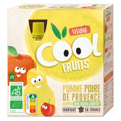 Vitabio - Cool Fruits Pomme Poire - Bio - Gourde - 4x90g