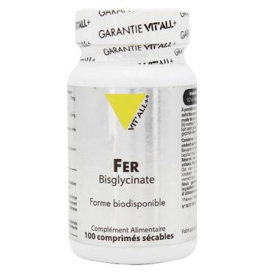 VIT'ALL+ Fer Bisglycinate 100 comprim&eacute;s s&eacute;cables