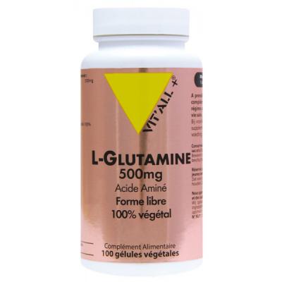 Vitall+ L-Glutamine Vitall+ : Conditionnement - 100 g&eacute;lules v&eacute;g&eacute;tales