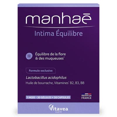 Nutrisant&eacute; MANHAE &Eacute;quilibre Intime, 30 g&eacute;lules + 30 capsules