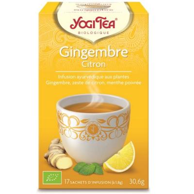 Yogi Tea Infusion Ayurv&eacute;dique Gingembre Citron 17 sachets