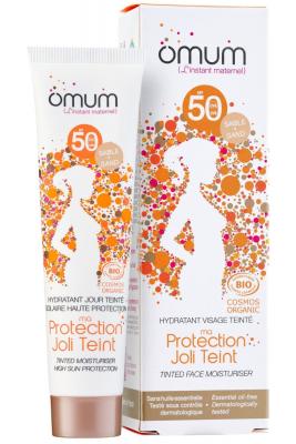 Cr&egrave;me visage teint&eacute;e SPF50 Ma Protection Joli Teint - Sable - Omum