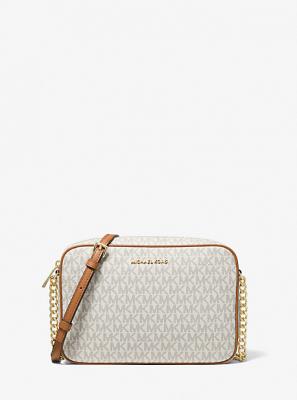 Sac besace rectangulaire Jet Set cuir Beige Michael Michael Kors