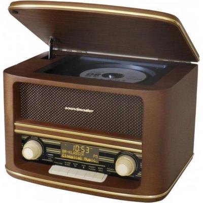 soundmaster NR961 Radio de table DAB+, FM AUX, USB, CD, Bluetooth avec t&eacute;l&eacute;commande marron 