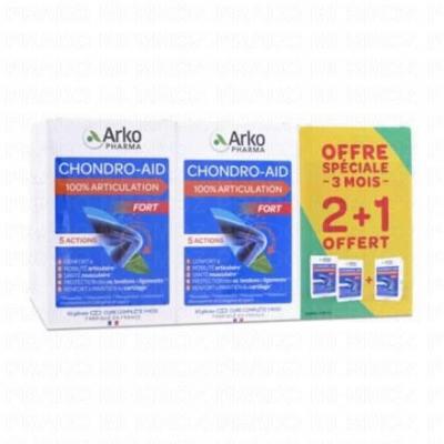 Arkopharma Chondro-Aid 100% Articulation 2+1 mois offert 3 x 60 g&eacute;lules - 180 g&eacute;lules 