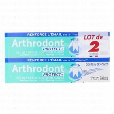 ARTHRODONT Protect+ - Gel dentifrice quotidien fluor&eacute; 2 tubes x 75ml