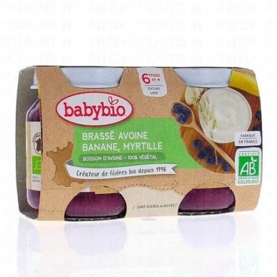 BABYBIO Brass&eacute;avoine banane et myrtille bio +6mois 2x130g