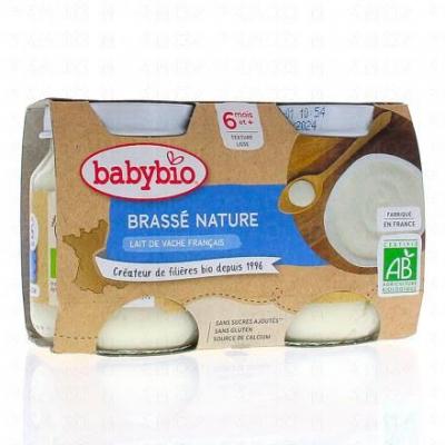 Babybio - Petit Pot B&eacute;b&eacute; Brass&eacute; Nature - Bio - 2x130g - D&egrave;s 6 mois