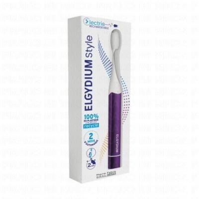 ELGYDIUM Style Electric - Brosse &agrave; dents &eacute;lectrique rechargeable raisin p&eacute;tillant