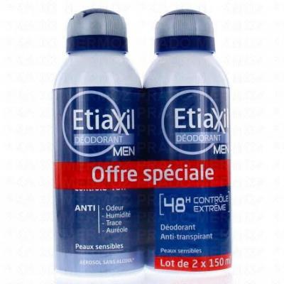 D&eacute;odorant Homme Etiaxil - Le Lot De 2 D&eacute;odorants Sprays De 150ml