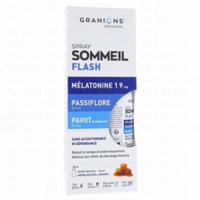 Granions Sommeil Flash M&eacute;latonine Spray Buccal Go&ucirc;t Caramel 25 ml