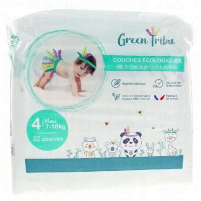Green Tribu 22 couches hypoallerg&eacute;nique pour b&eacute;b&eacute; taille 4-7 &agrave; 18kg