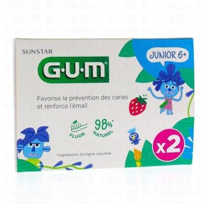 Gel Dentifrice Pr&eacute;vention Caries Junior 6+ Gum - Les 2 Tubes De 50ml