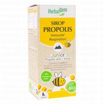 Propolis Junior Sirop Bio - Syst&egrave;me Respiratoire 150 Ml - Herbalgem